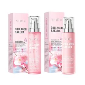 (2pcs)Collagen Sakura Brightening Moisture Toner Brighten Skin Tone Shiny Stable Skin Barrier 100ml